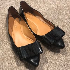 Black J. Crew Bow Flats